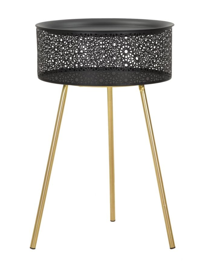 Mauro Ferretti Zwarty Bijzettafel 40 × 65 cm – Strak Design voor Moderne Woonkamers