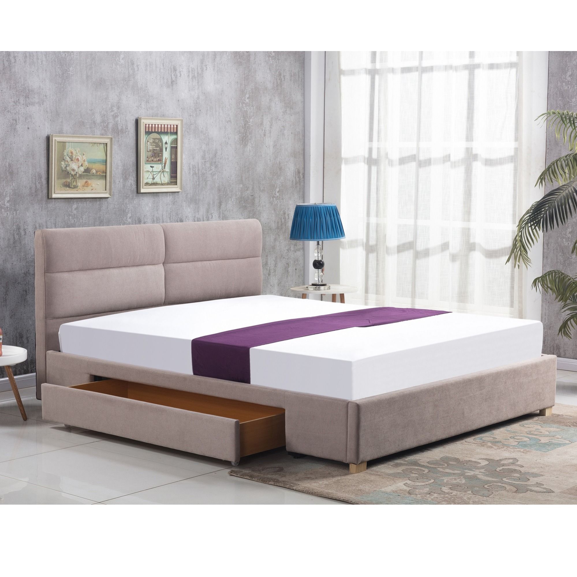 Merida Tweepersoonsbed 160×200 cm – Stilvolle Nachtrust in Beige