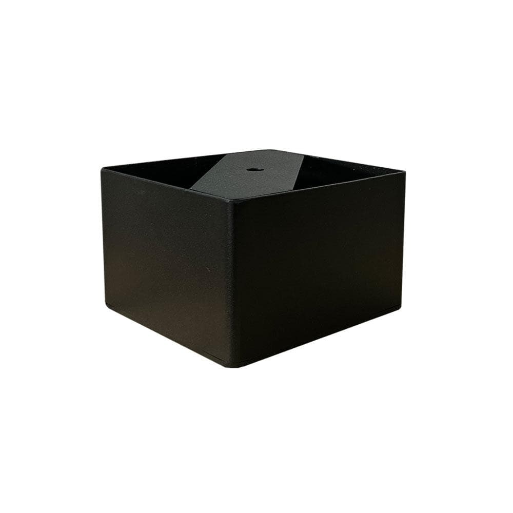 Minimalistische zwarte stalen meubelpoot 10 × 10 cm – 5 cm hoog
