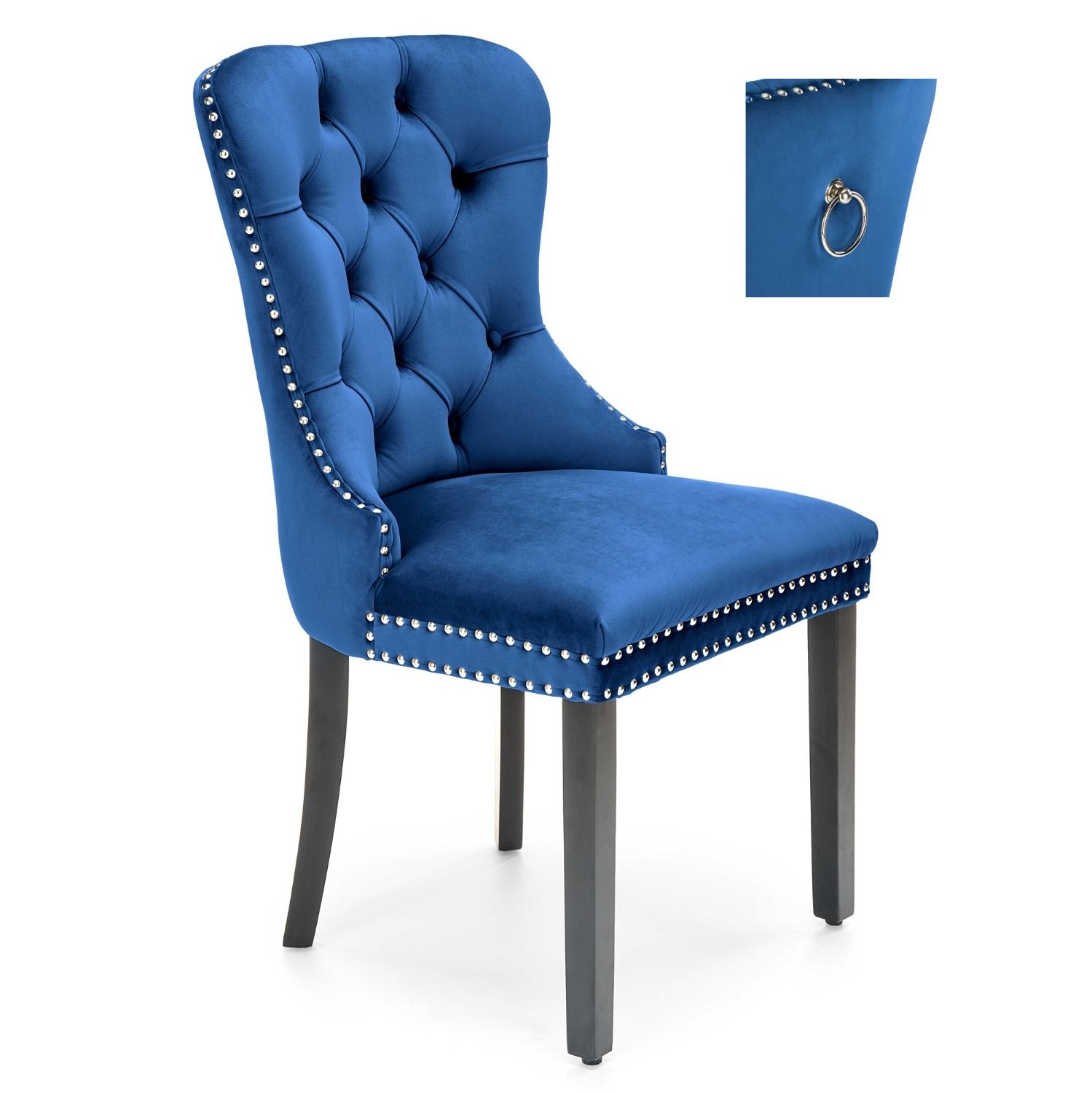 Miya eetkamerstoel – Luxe velvet in blauw & zwart