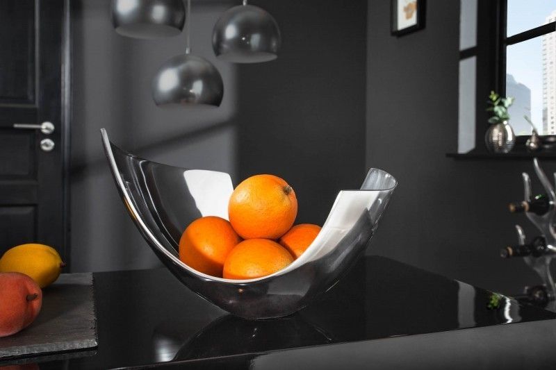 Modern Abstracte Kom van Gepolijst Aluminium – 24 cm | Invicta Interior