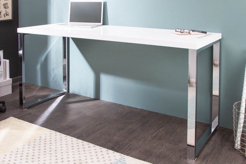 Modern bureau WHITE DESK 140 cm – Strak wit, hoogglans design voor elke kantoorruimte