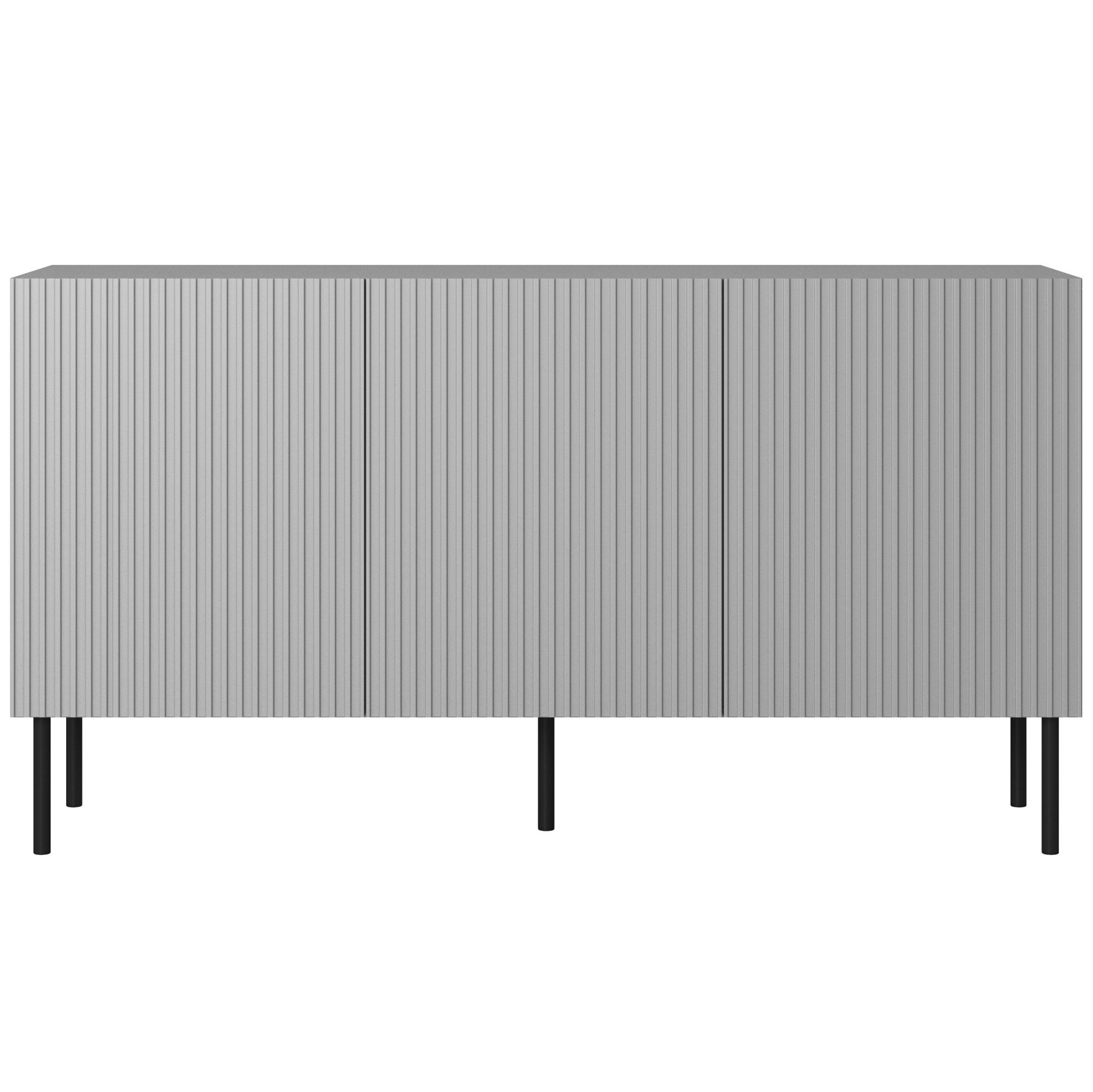Modern dressoir Asensio 150 cm – stijlvol grijs met zwarte poten