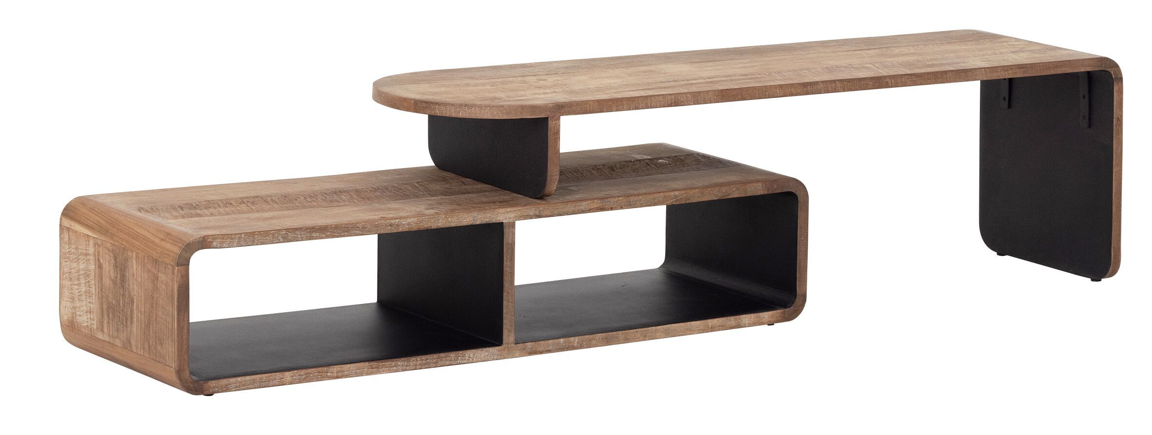 Modern TV‑meubel Evo in gerecycled teakhout – 150 cm breed, bruine afwerking