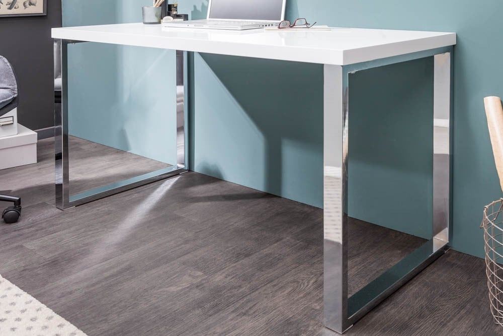 Modern wit hoogglans bureautafel 120 cm – Invicta Interior