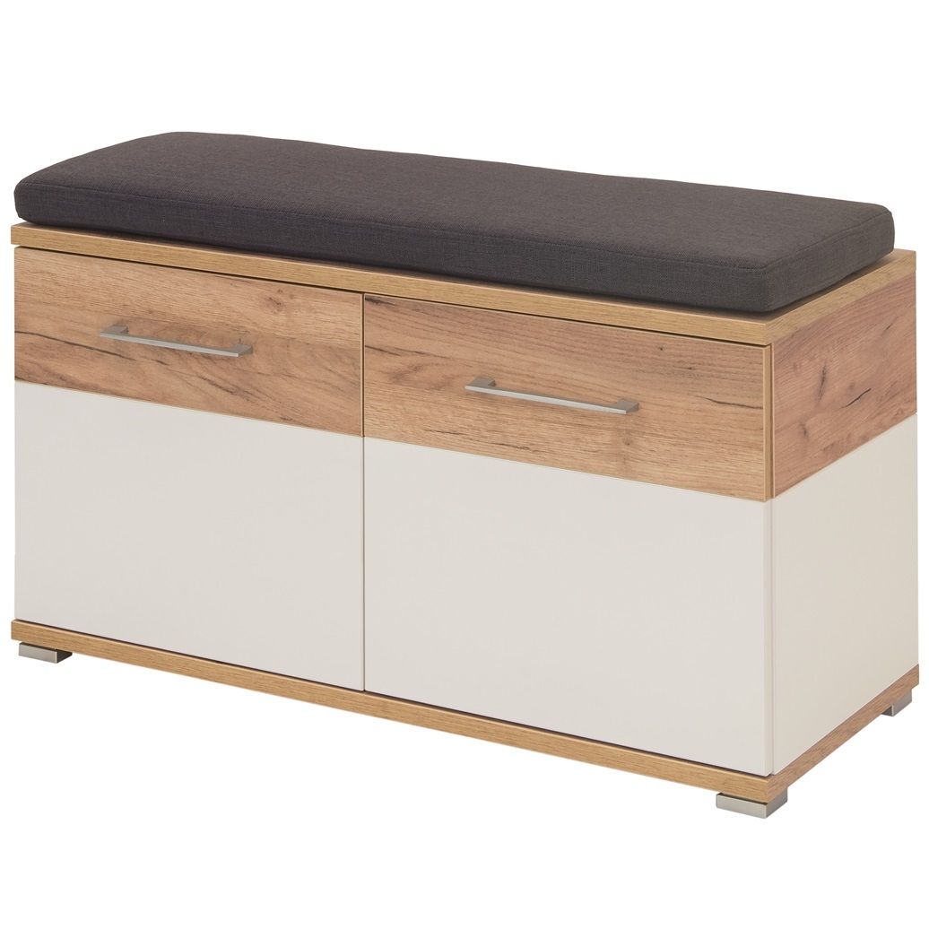 Modern wooncomfort: de Schoenenbank Topix 51 cm in wit & Navarra eiken