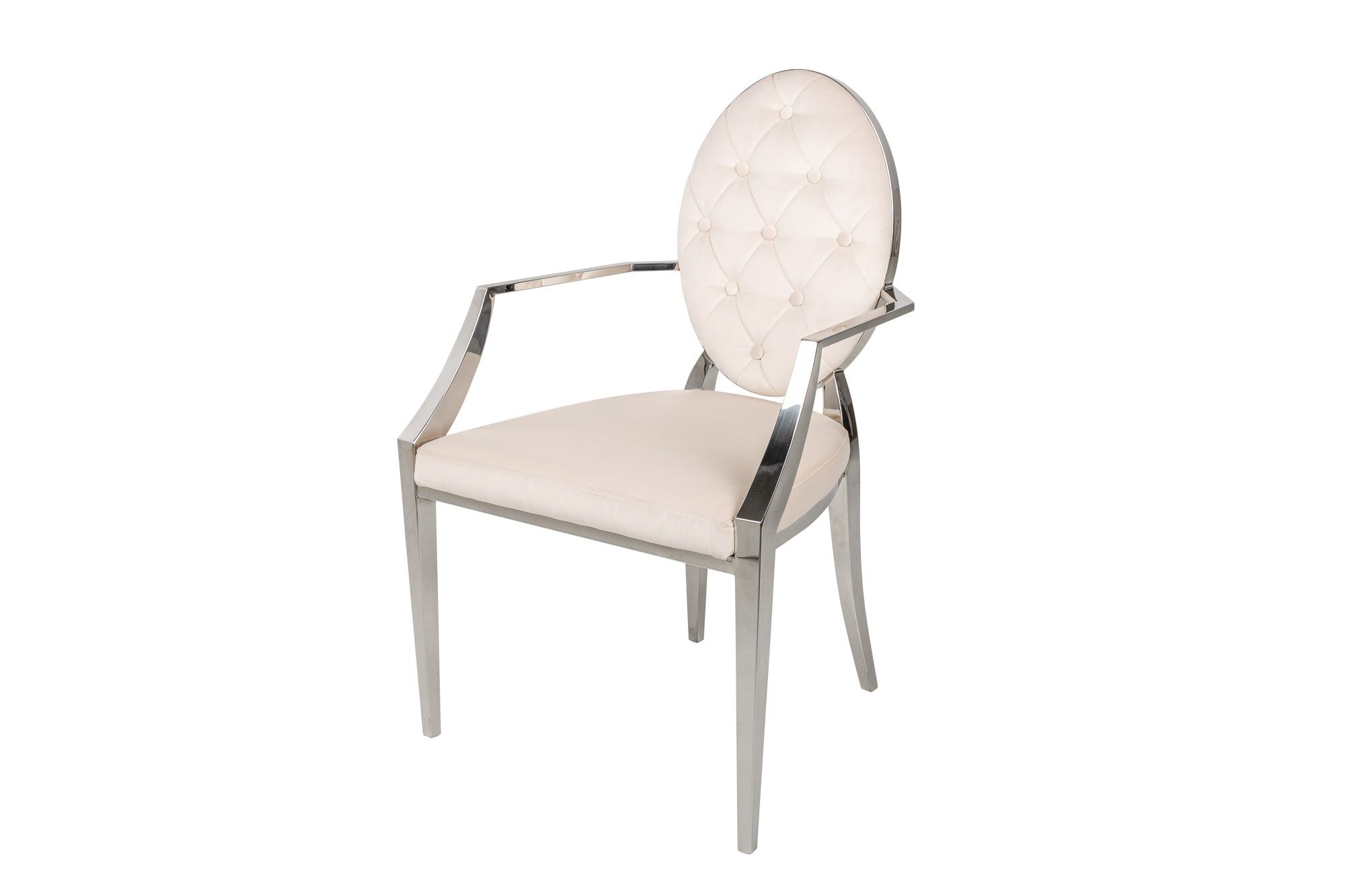 Moderne Barokstoel met Beige Fluwelen Armleuningen – Invicta Interior