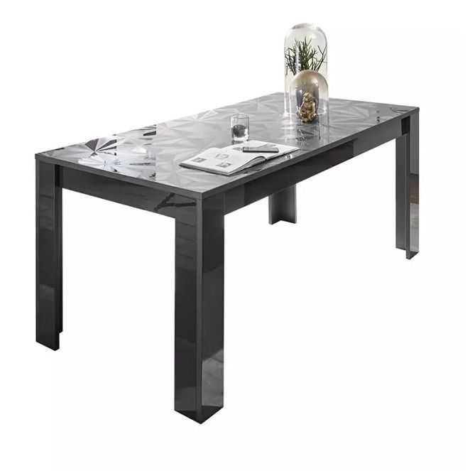 Moderne Eettafel Prisma – 180 cm Hoogglans Antraciet