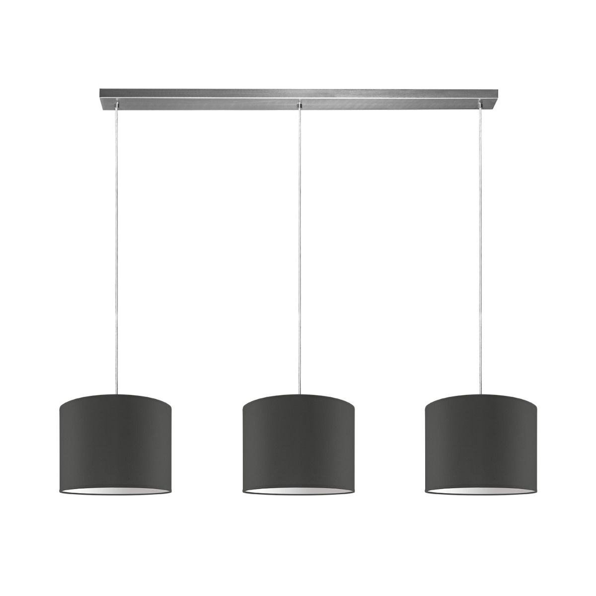 Moderne Hanglamp Bling Beam – Antraciet Stoffen Kap – 100 cm Hanglengte