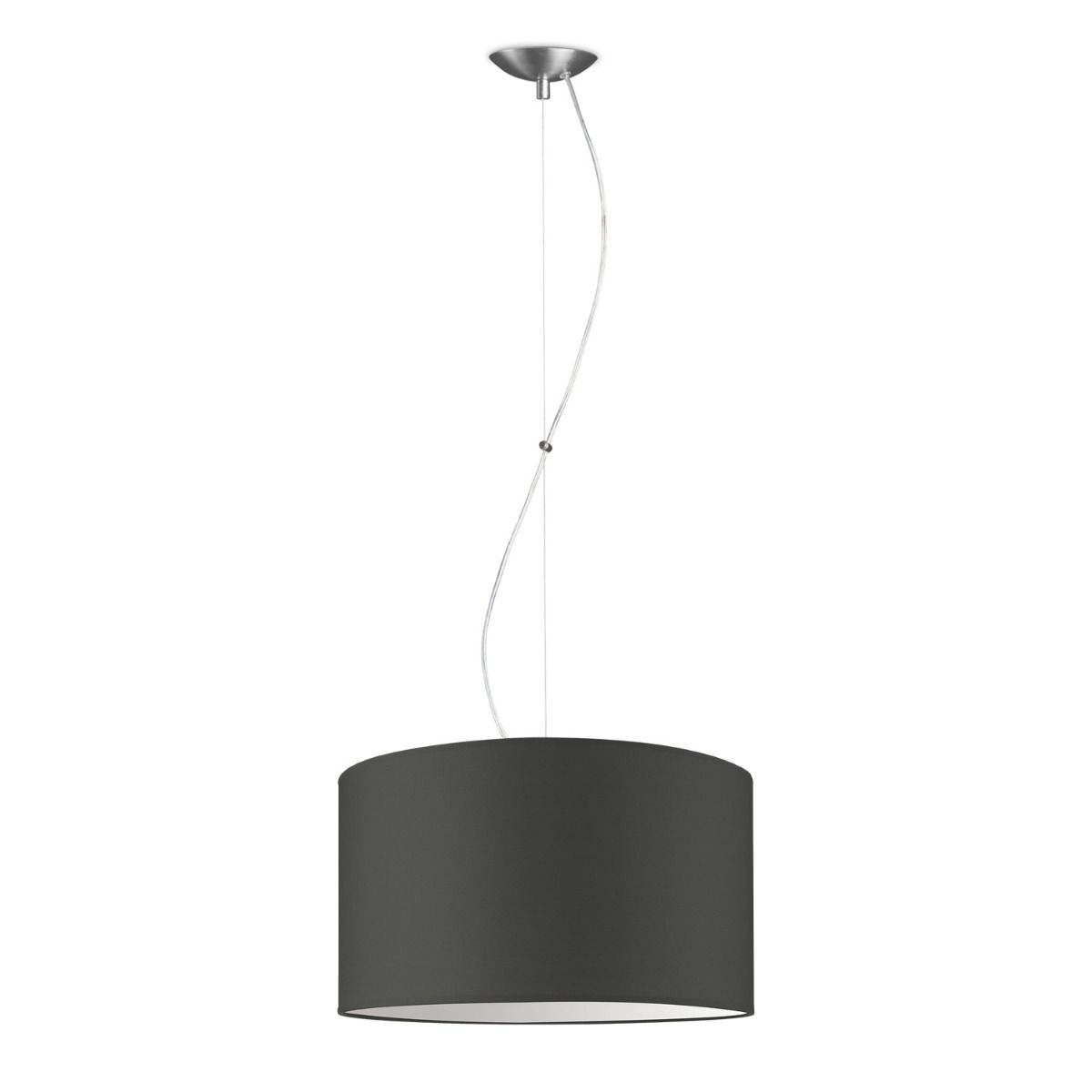 Moderne Hanglamp Bling‑Deluxe – Antraciet Stoffen Lampenkap, 40 cm