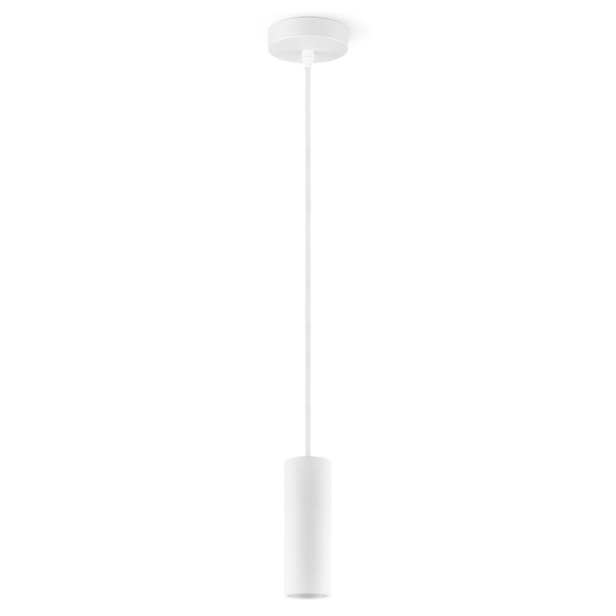 Moderne Hanglamp Saga – Strakke Witte Metalen Pendellamp voor Woonkamer, Slaapkamer en Keuken