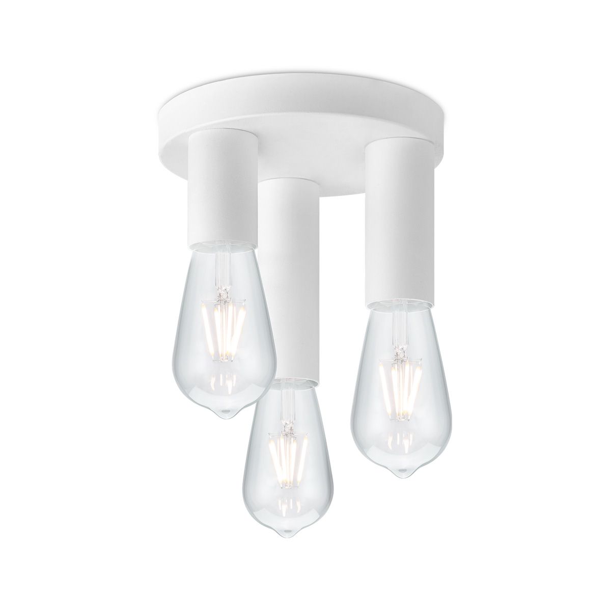 Moderne LED Plafondlamp Marna – Strakke Wit‑Metaal combinatie voor slaapkamer en hal
