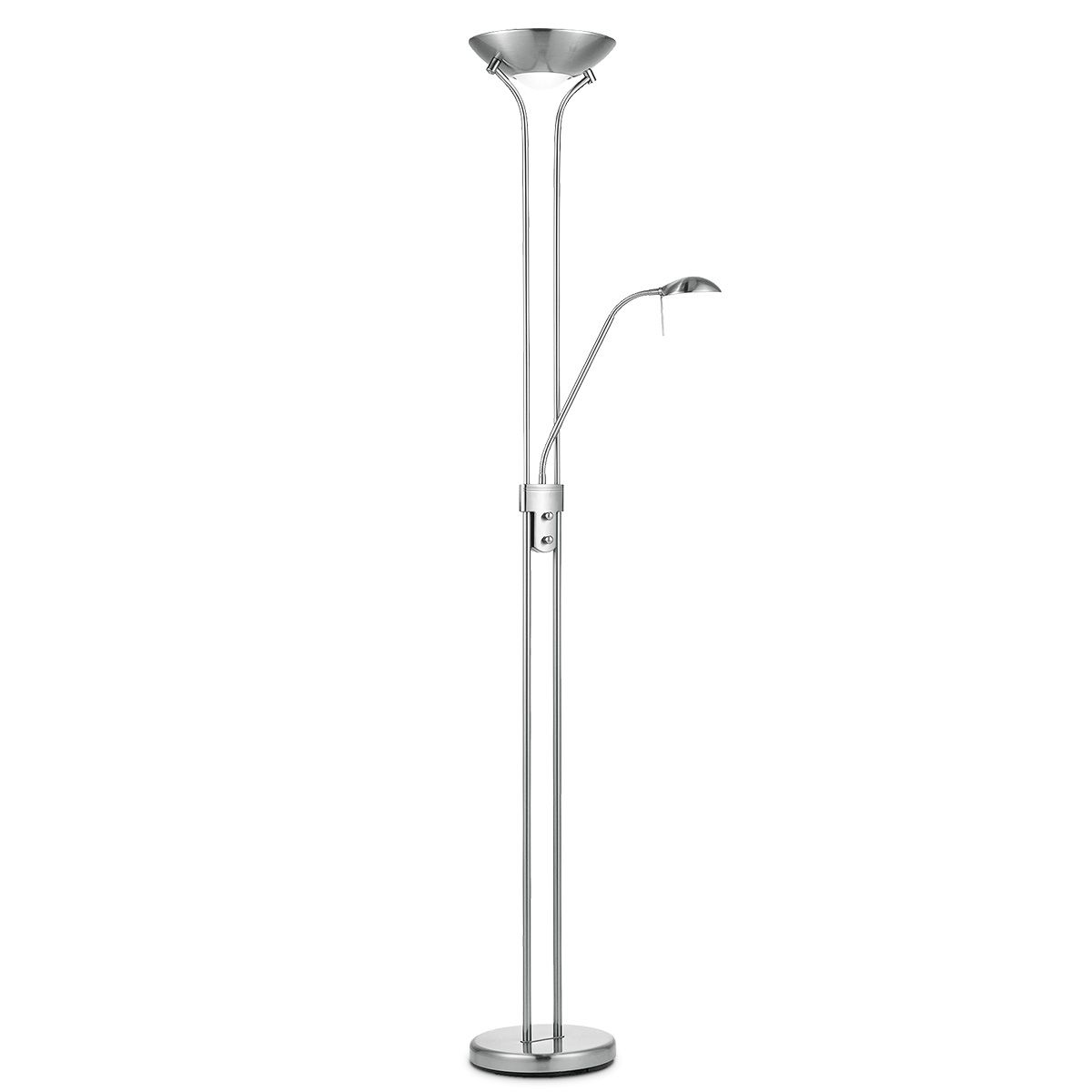 Moderne LED uplight vloerlamp 180 cm – Stijlvol geborsteld staal
