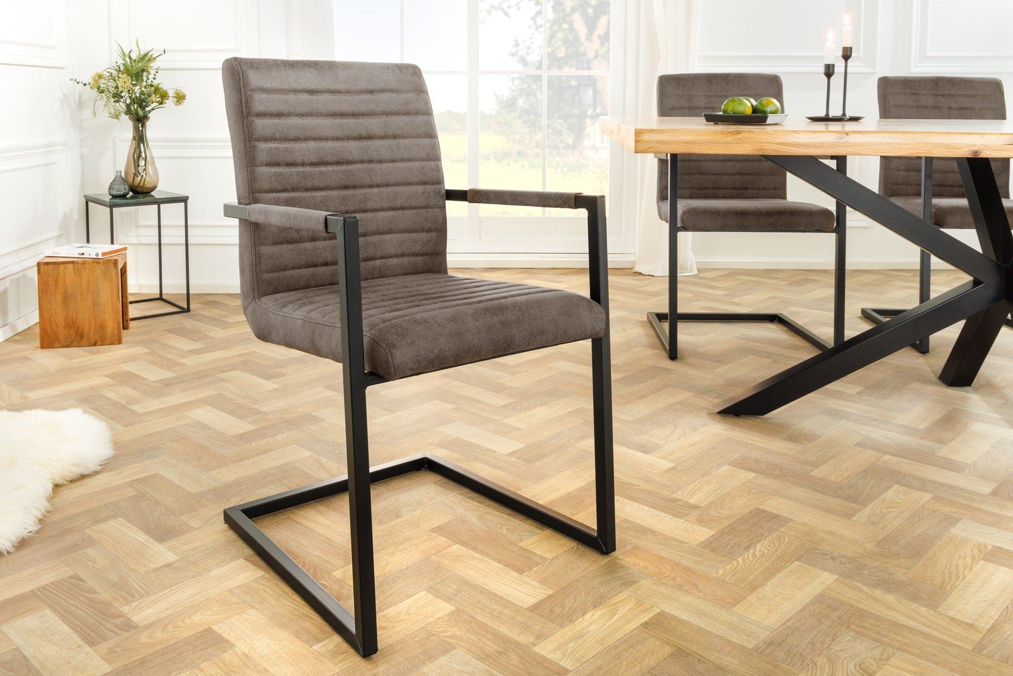 Moderne LOFT Sledestoel in Taupe Grijs – Comfort met Industriële Flair