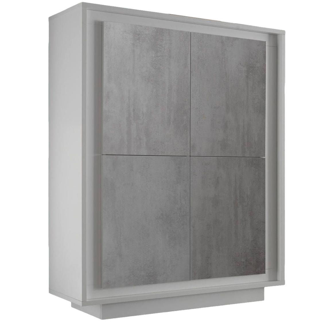 Moderne Opbergkast SKY 146 cm – Wit met Grijs Beton