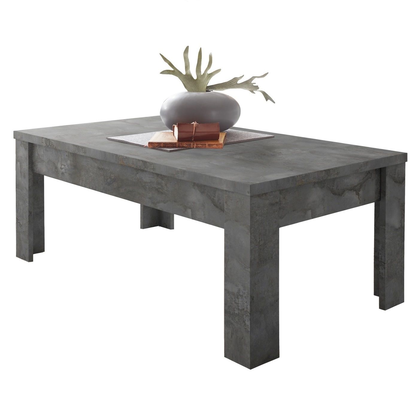 Moderne Salontafel Urbino – 122 cm, betonnen look, zwart‑antraciet