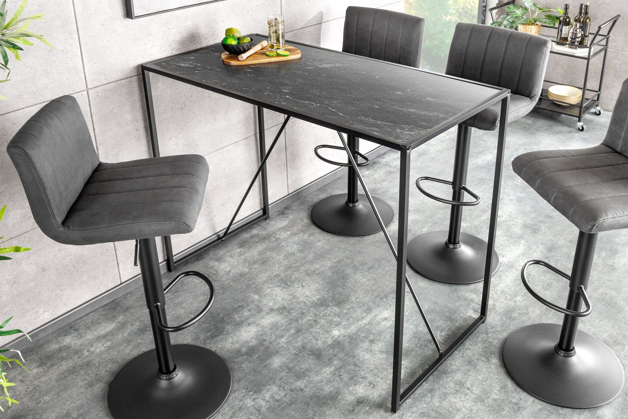 Moderne SLIM LINE bartafel 120 cm – strak grafietdesign voor elke ruimte