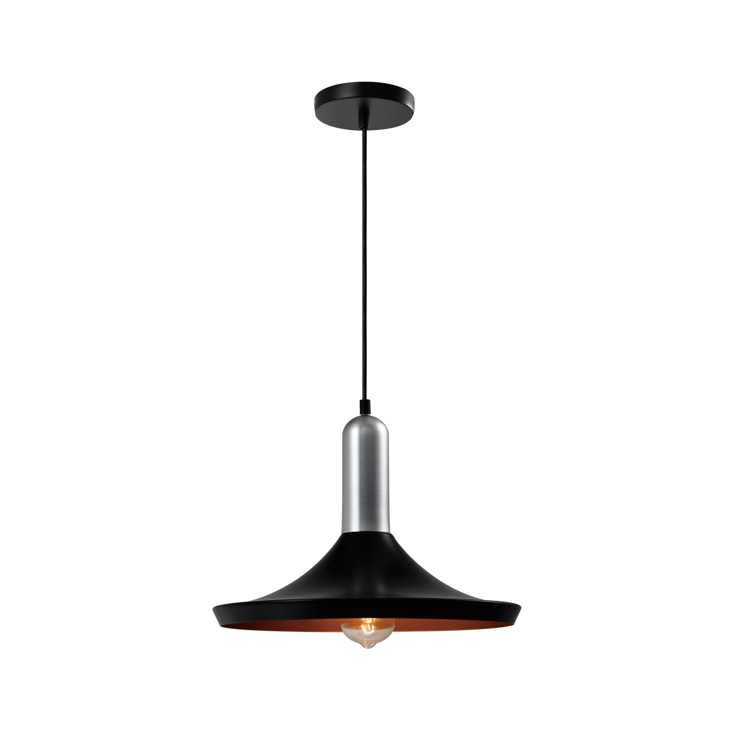 Moderne Zwarte Aluminium Hanglamp QUVIO – 36 cm