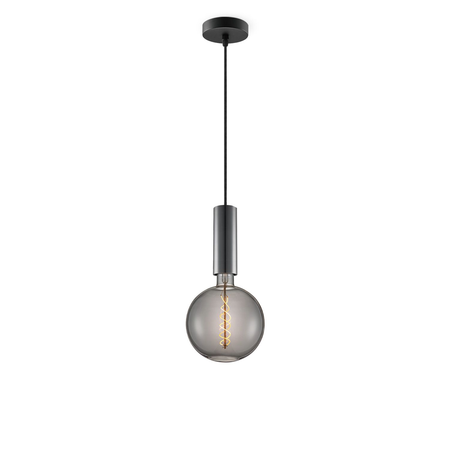 Moderne zwarte hanglamp Saga – stijlvolle LED pendel met spiral snoer