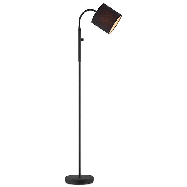 Moderne Zwarte Vloerlamp met LED en Zwanenhals – Stijlvolle Leeslamp voor Woonkamer en Slaapkamer