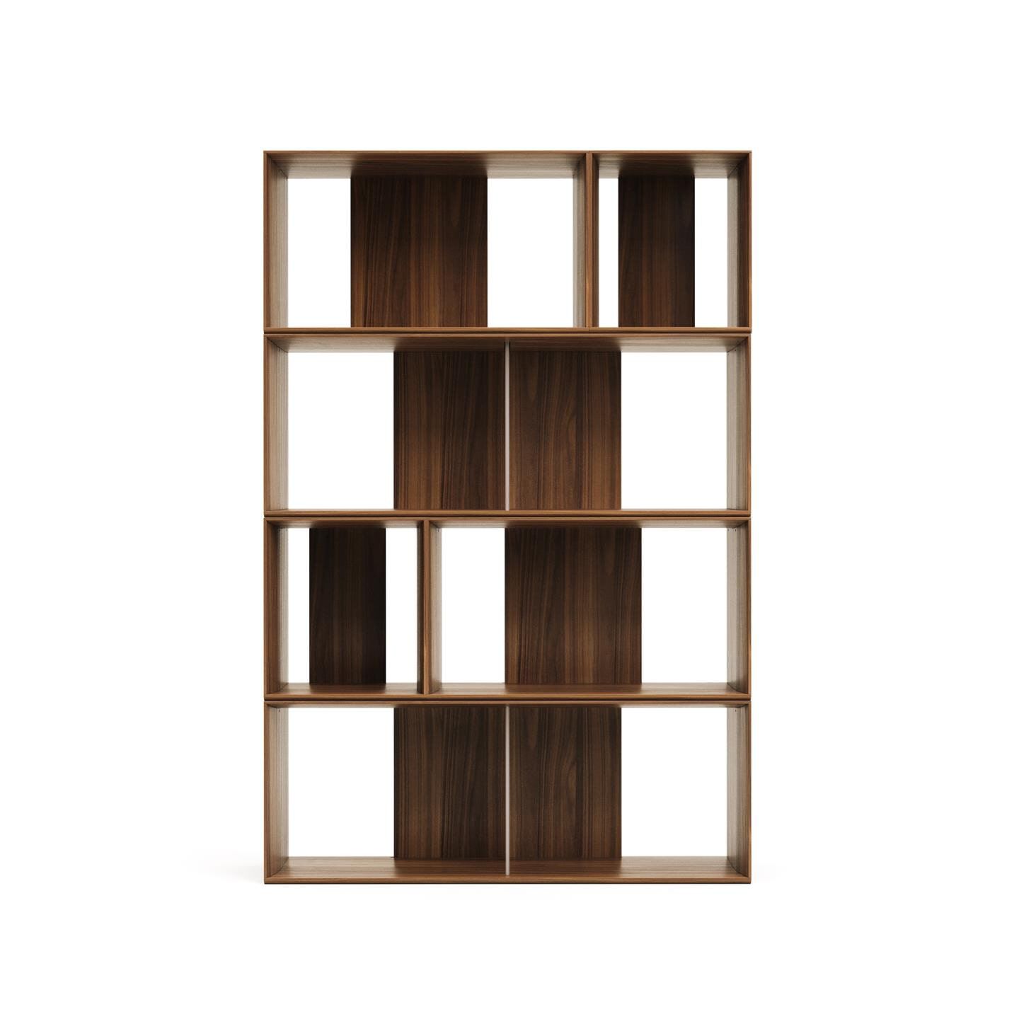Modulair wandrek Litto in warme walnoot – flexibel design voor elke muur