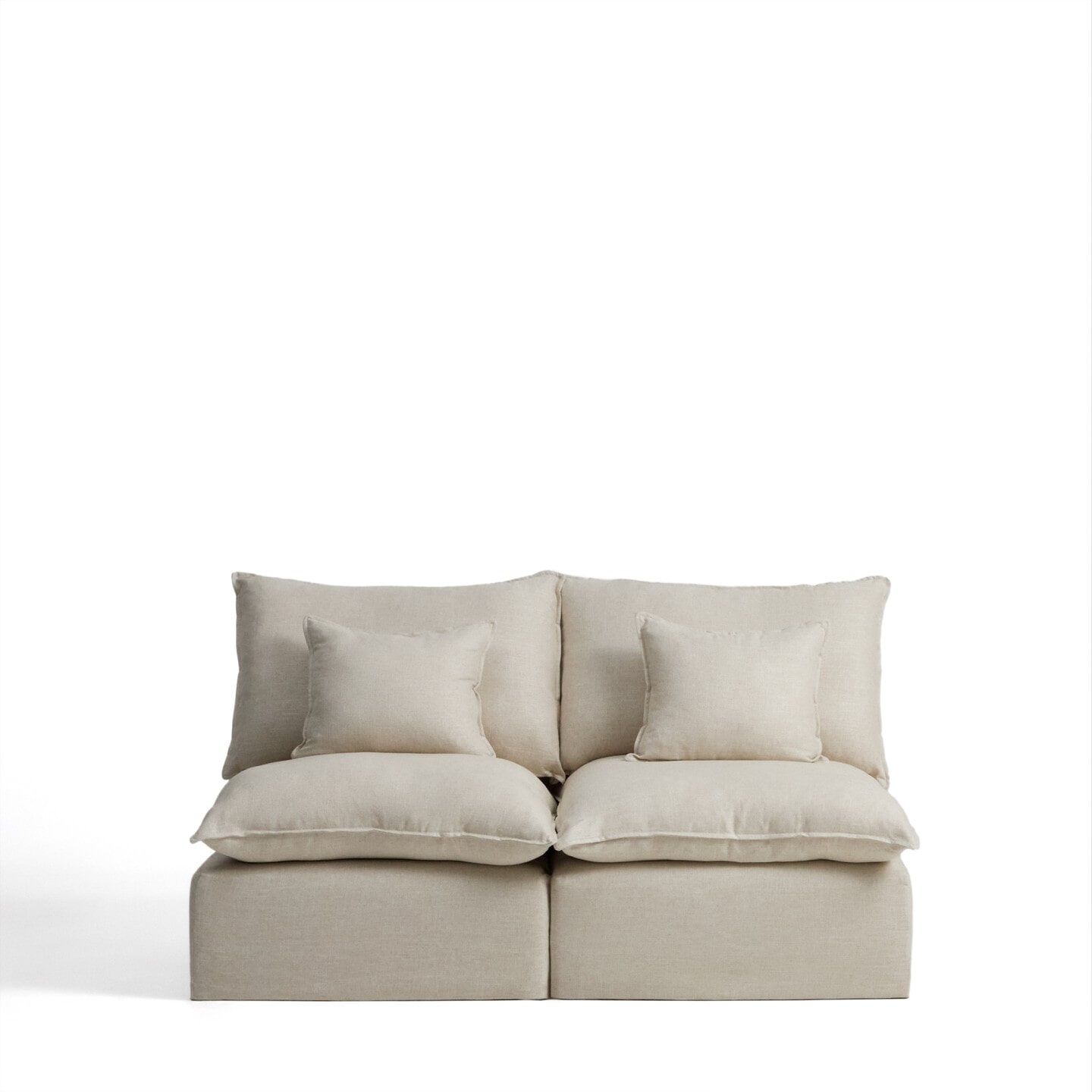 Modulaire 2‑zitsbank Anarela – Linnen, 180 cm in Beige