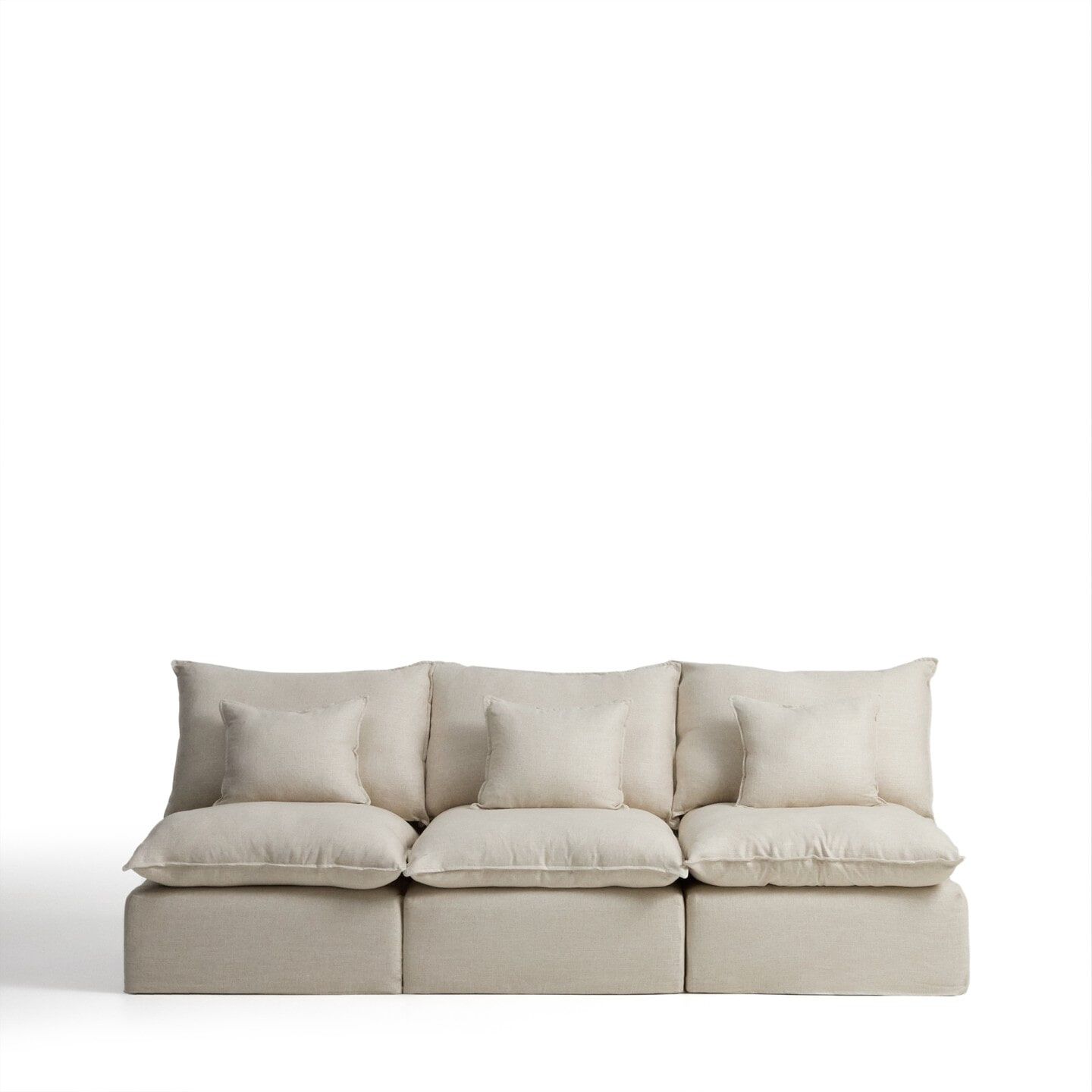 Modulaire 3‑zitsbank Anarela van Kave Home – Luxe linnen in beige, 270 cm