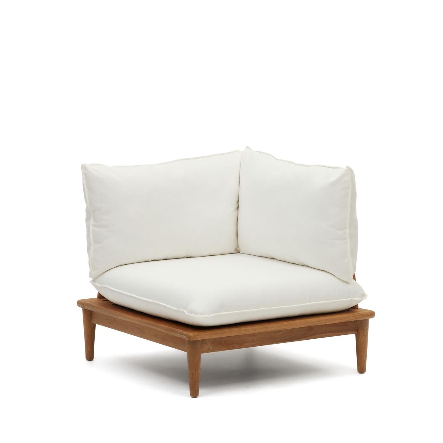 Modulaire hoekfauteuil Portitxol van Kave Home – luxe teakhouten lounge voor buiten