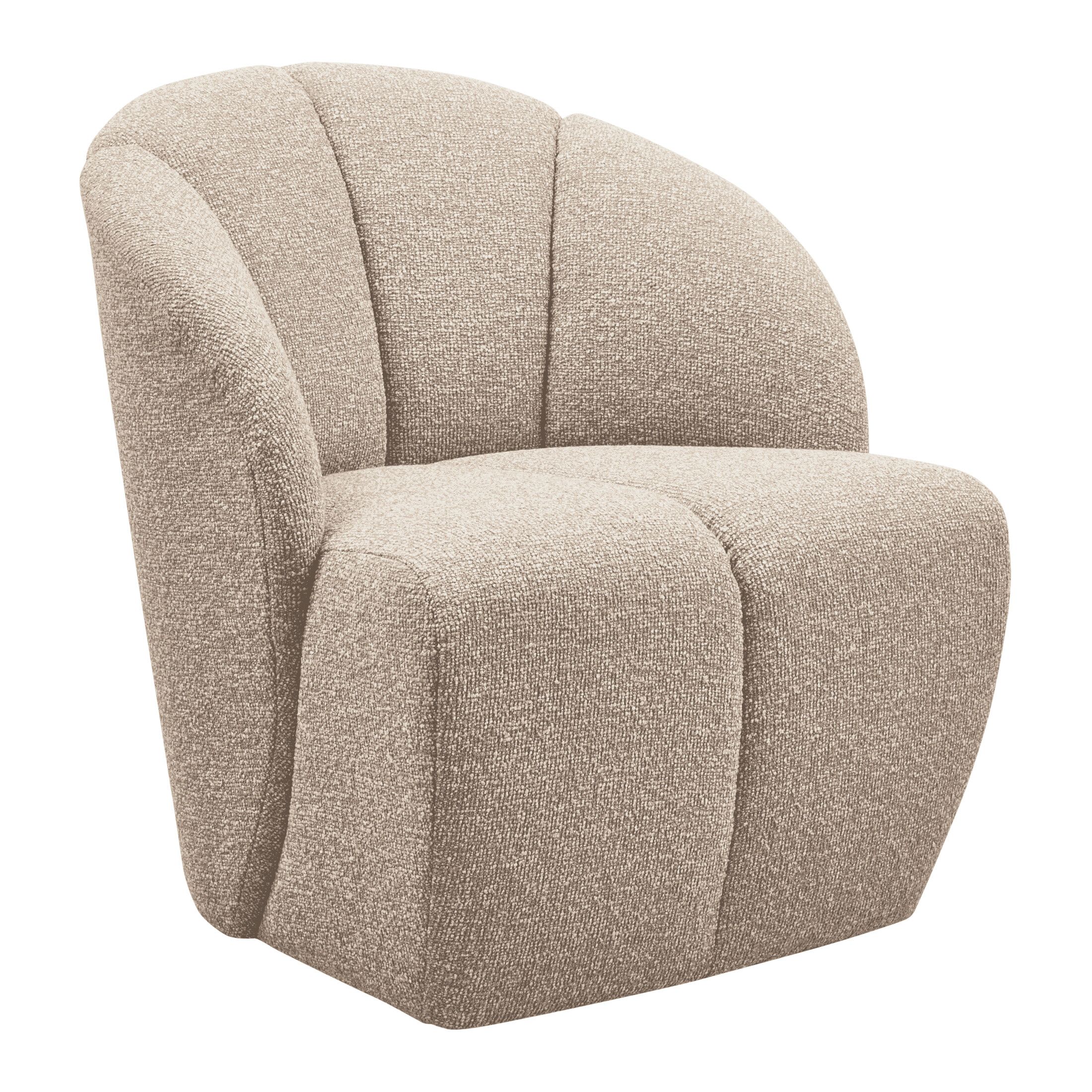 Mojo Draaifauteuil van WOOOD – Luxe Bouclé Comfort in Beige Melange