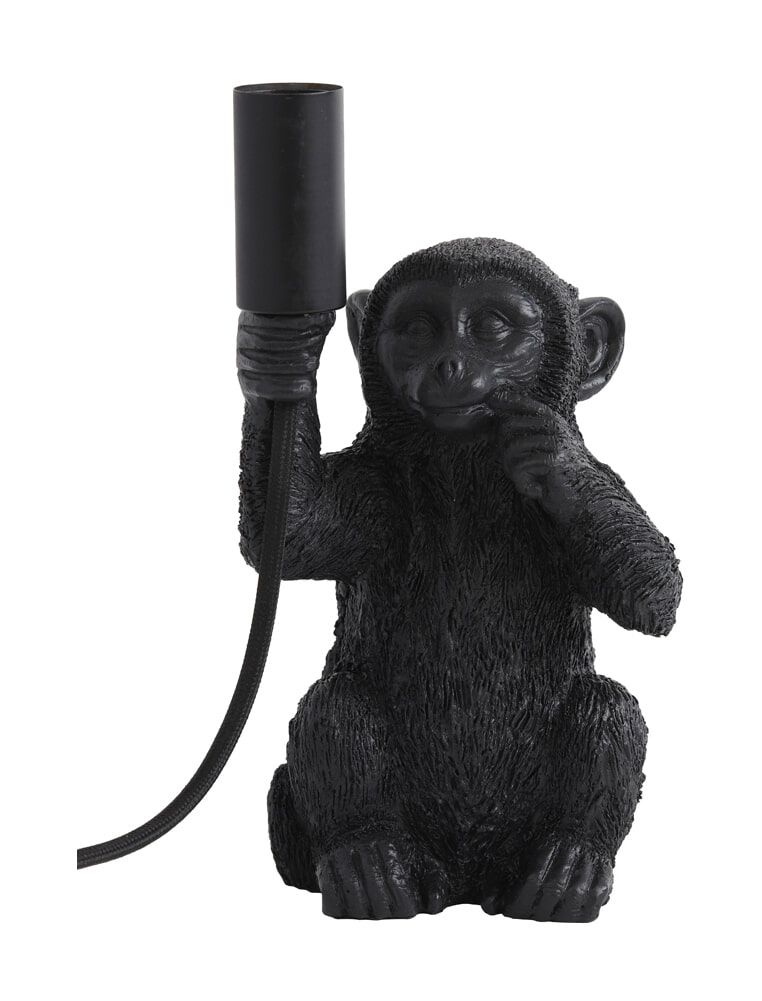 Monkey Tafellamp van Light & Living – Mat Zwart, 23 cm