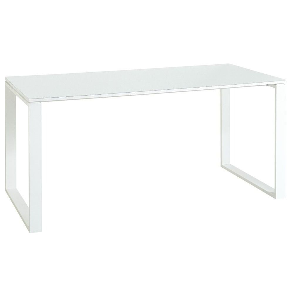 Monteria wit kantoorbureau – 160 cm modern design met glazen blad