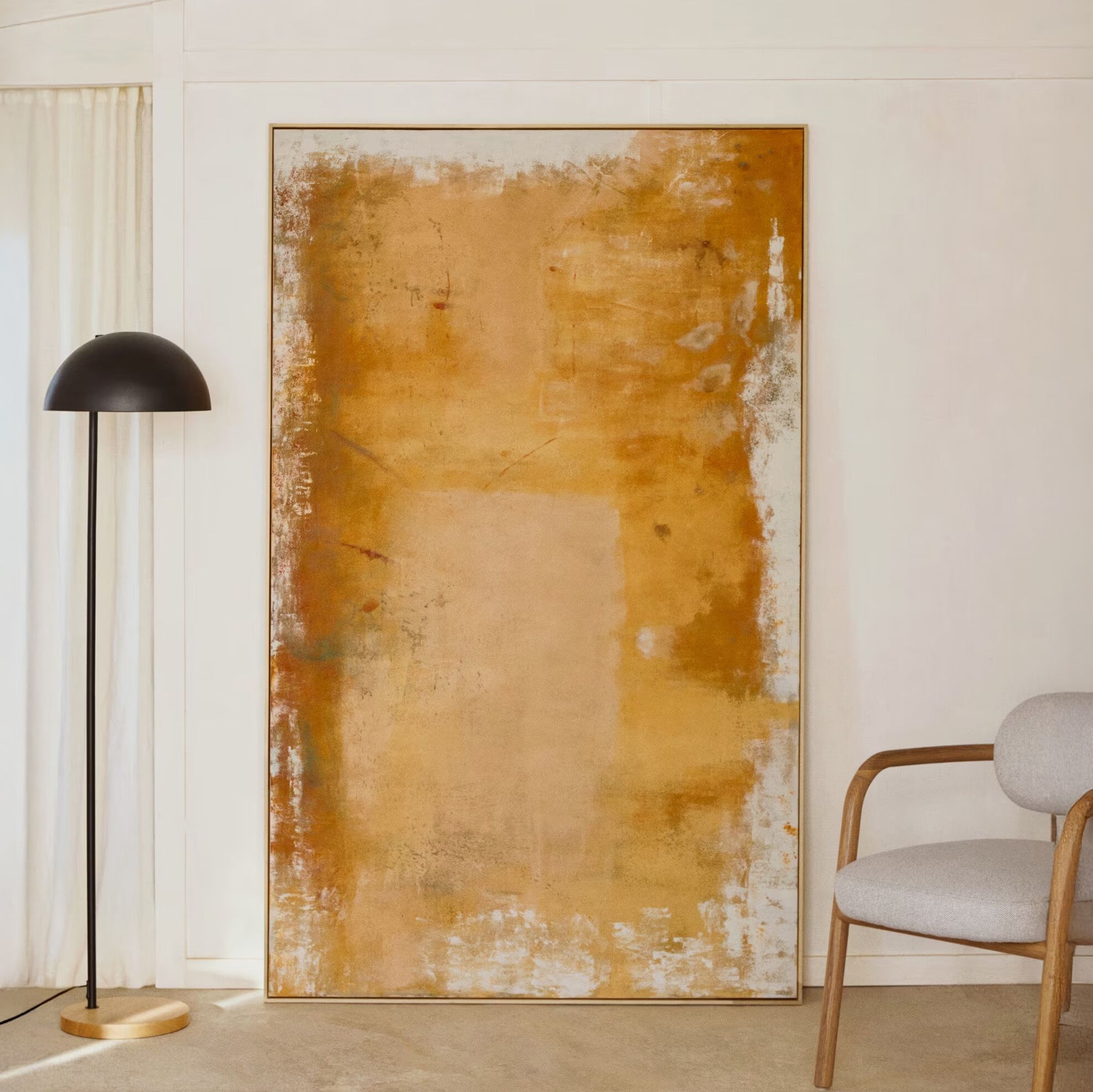 Mosterdgeel Selnar XXL – Groot Kunstwerk van Kave Home