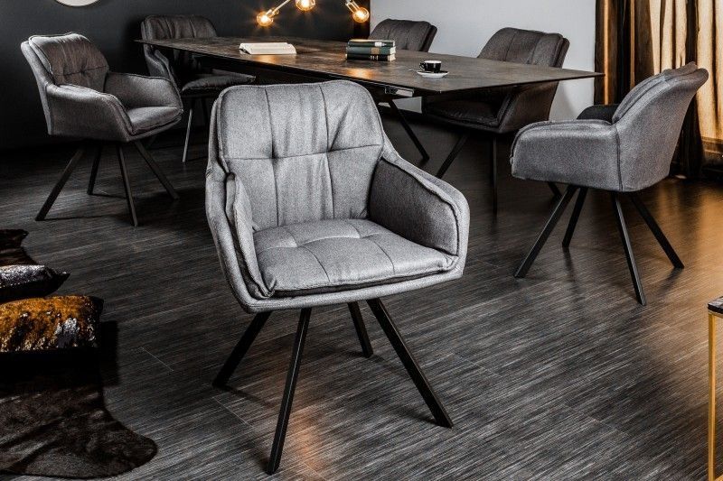 MR. LOUNGER – Draaibare designstoel in stijlvol grijs met armleuning