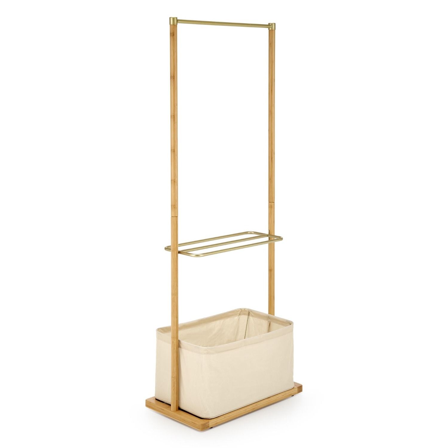 Multifunctioneel Bamboe Kleding‑ en Wasrek – Stijlvolle Organizer voor slaapkamer en badkamer