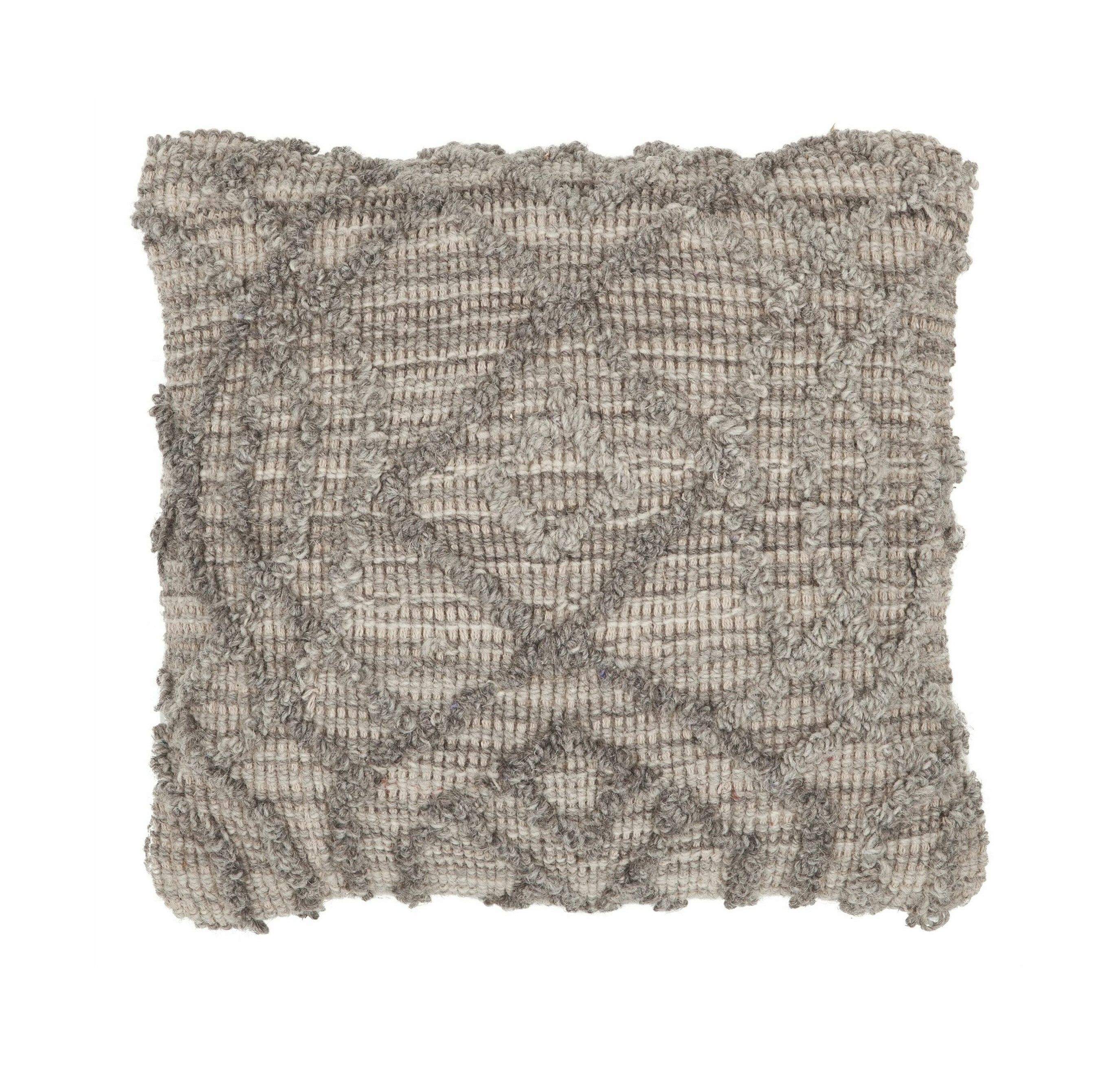 Must Living Angel kussen 45 × 45 cm – Naturel & grijs, speelse sofatekstuur