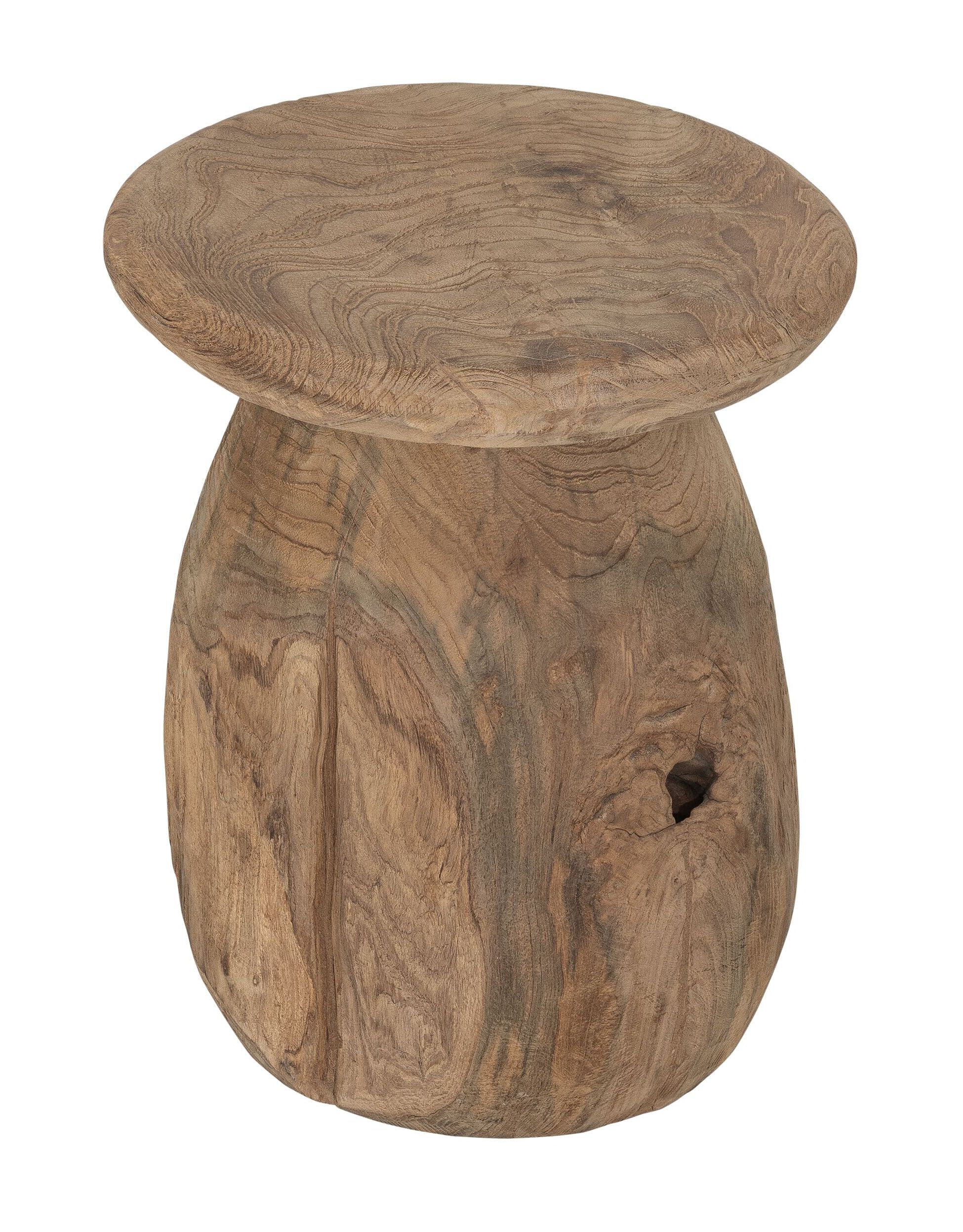 MUST Living Bromo Bijzettafel – Rond Recycled Teakhout, 35 cm Ø, Bruin