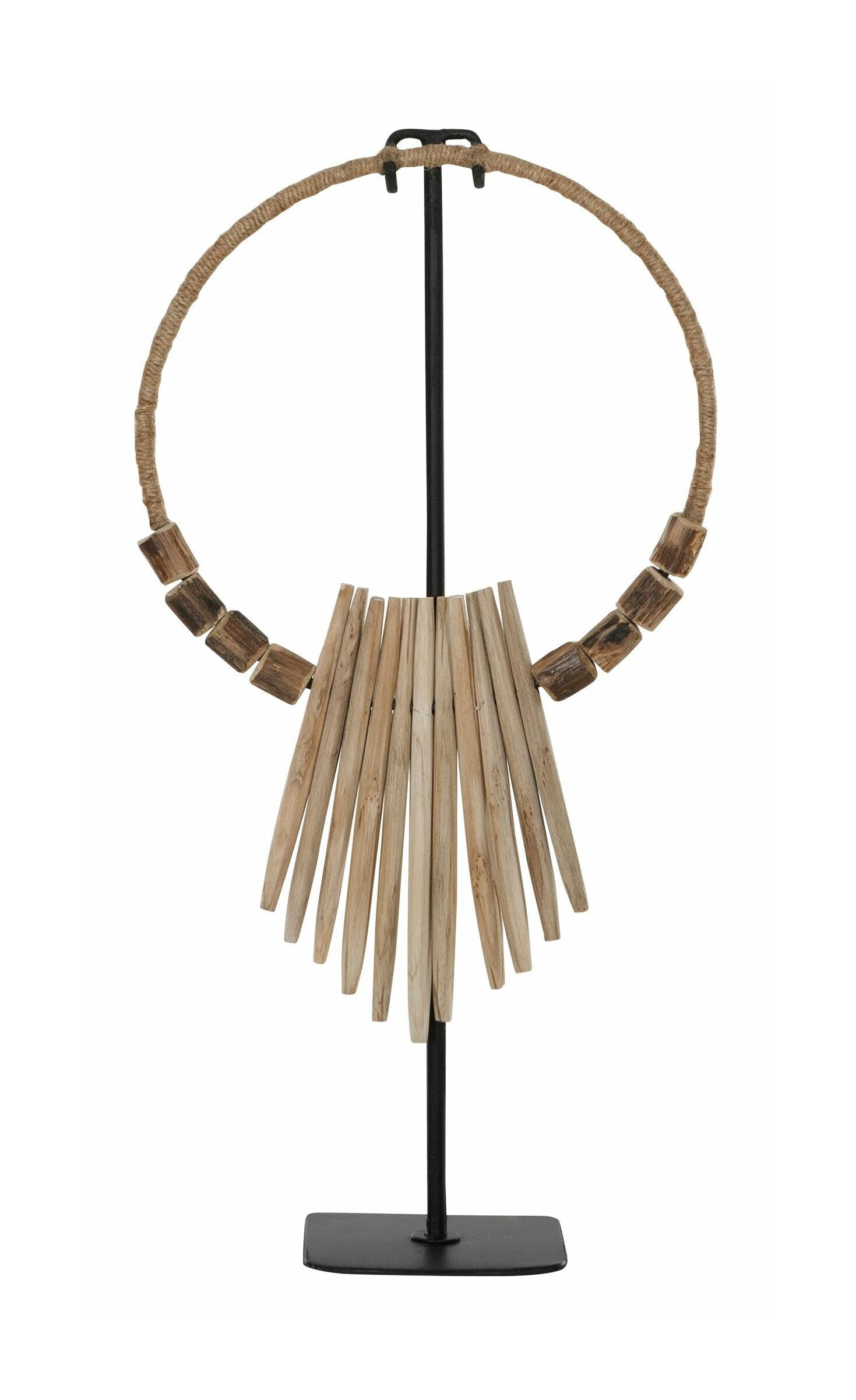 MUST Living decoratieve teakhouten ketting op standaard – 53 cm, warme bruine tint