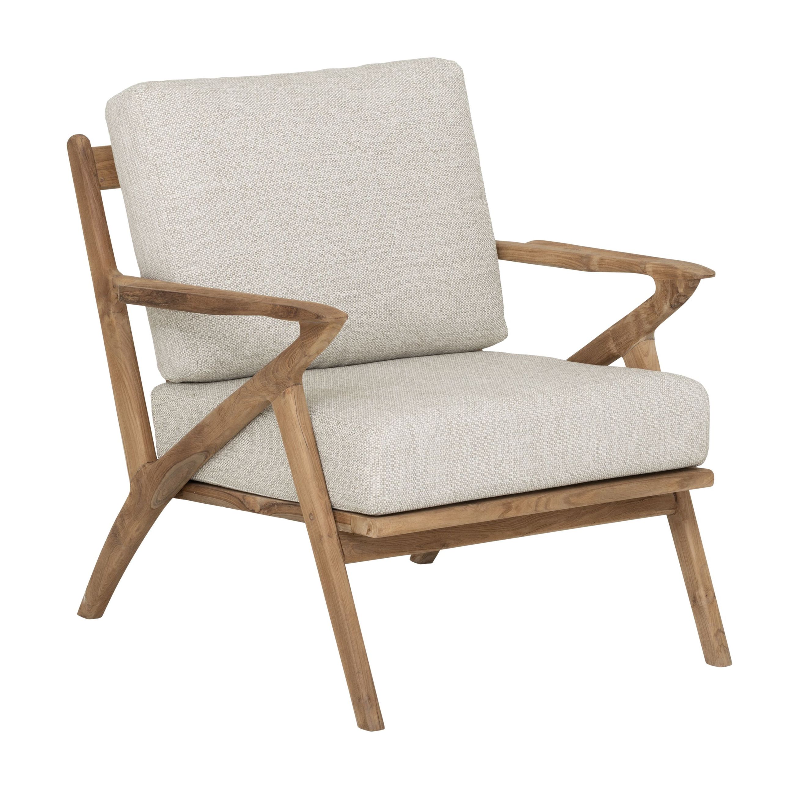 MUST Living Fauteuil Charles – Rustiek teakhouten design in beige