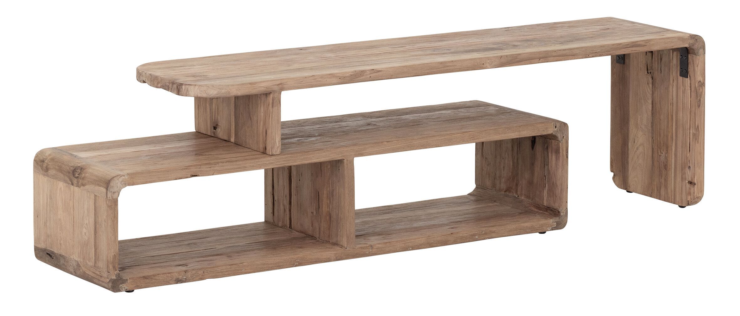 MUST Living Fusion TV‑meubel in teakhout – robuuste stijl voor 150 cm televisie