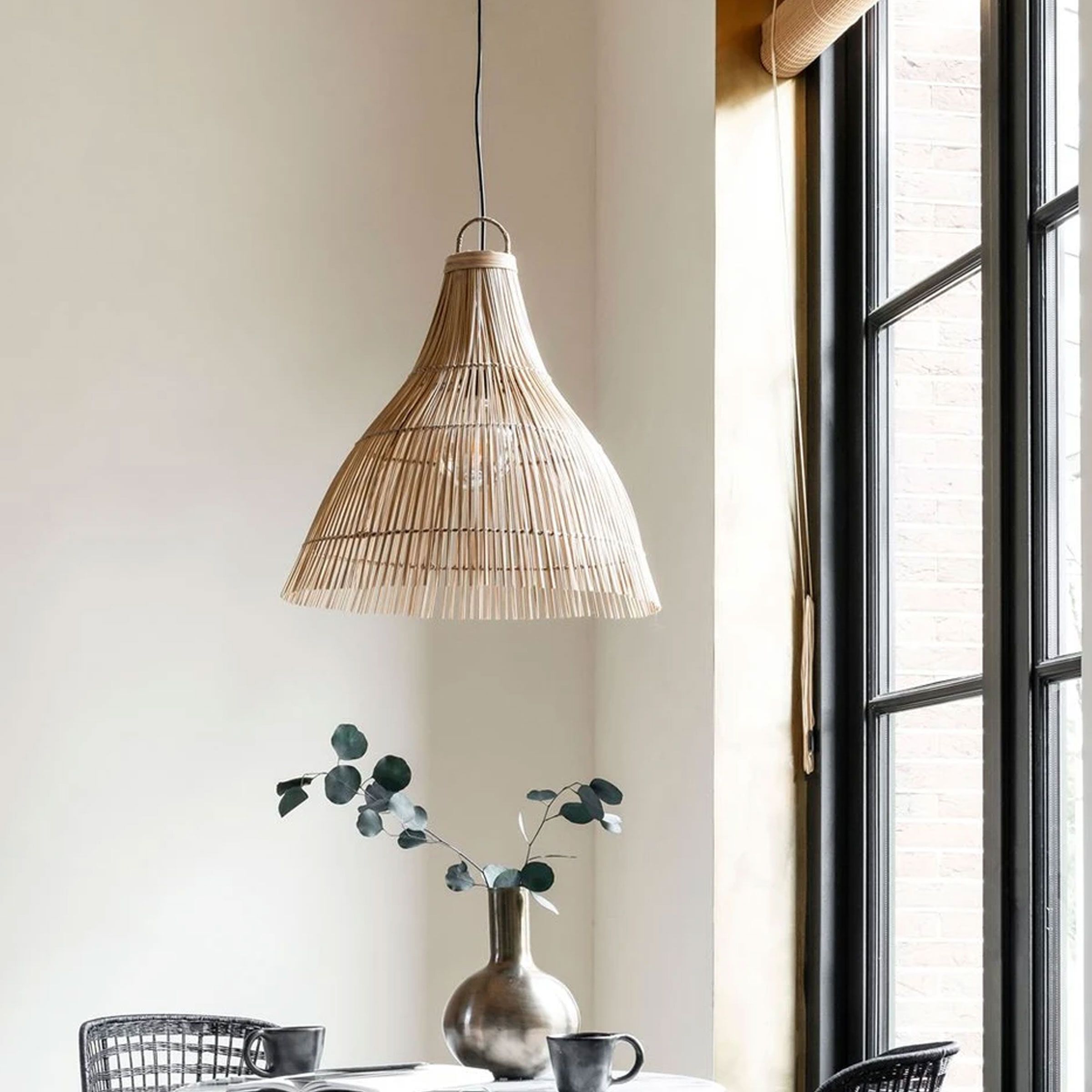 MUST Living Hanglamp Catur – Tropisch kokosnootblad, Ø56 cm, 54 cm hoog