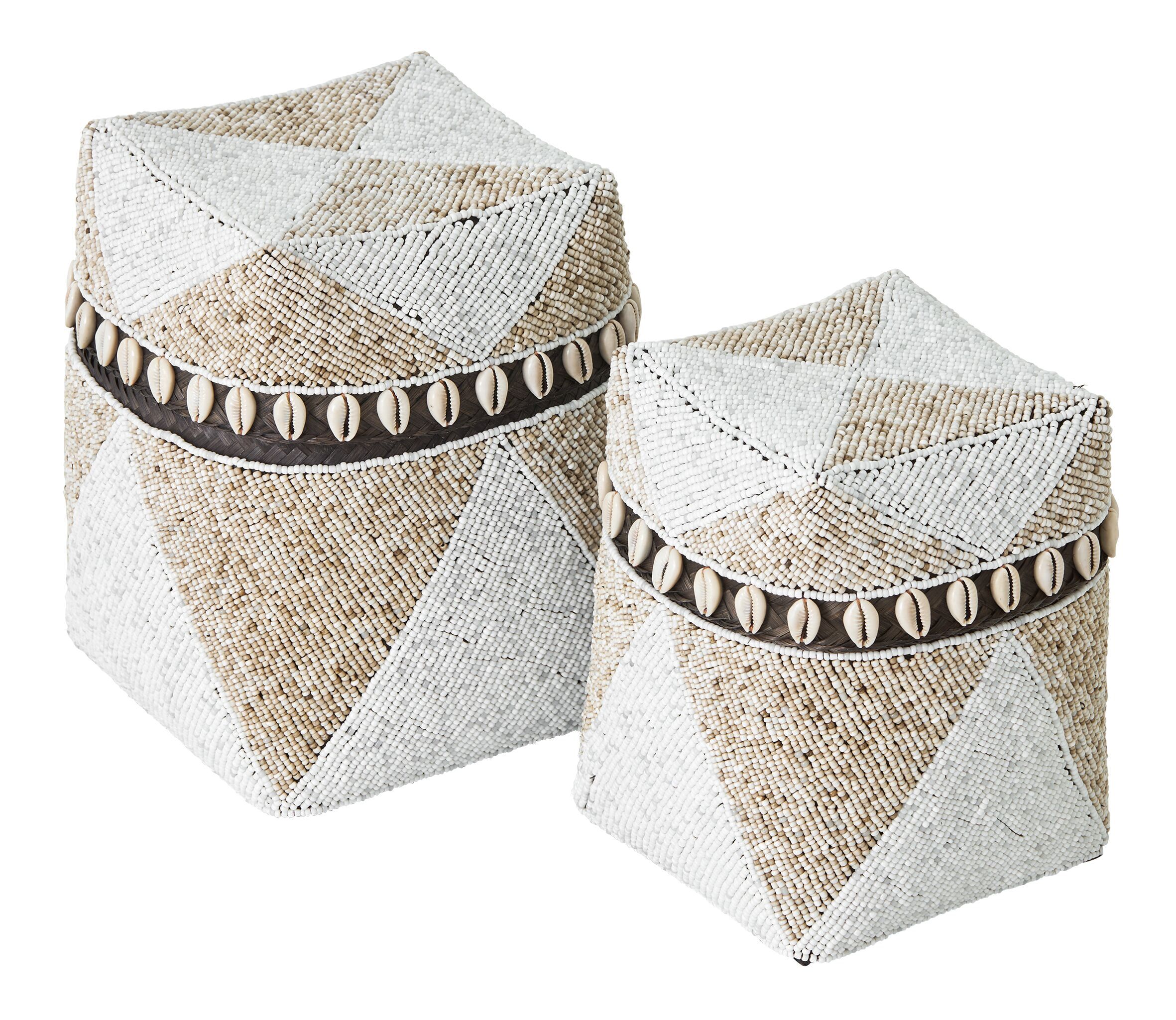MUST Living Mand Ubud Kralen – Set van 2 in Beige, Stijlvol & Functioneel