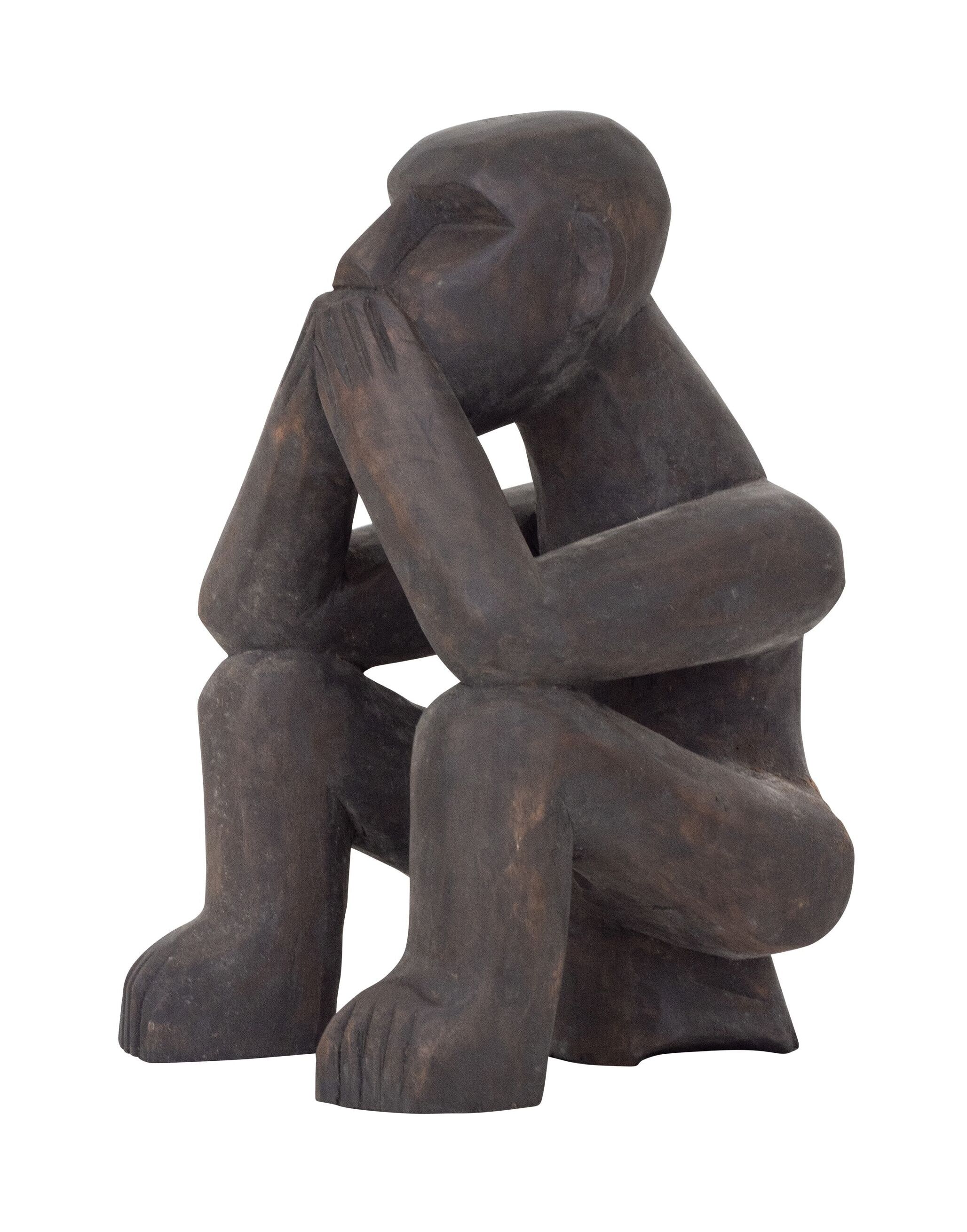 MUST Living Ornament “Say Nothing” – Mahoniehouten Wanddecoratie in Bruin
