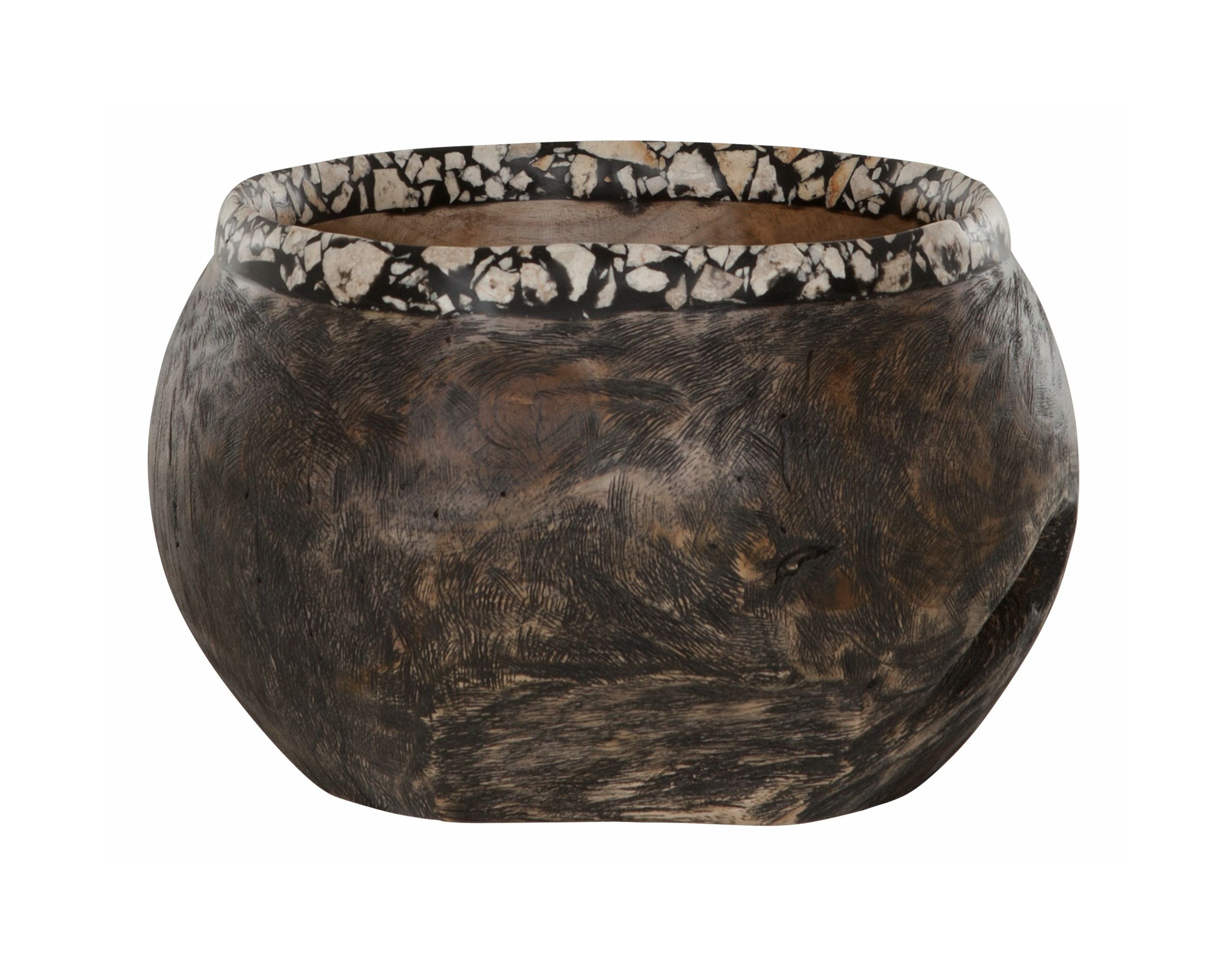 MUST Living Pot Coral in Zwart Teakhout – Elegante en Duurzame Accessoire voor Elk Interieur