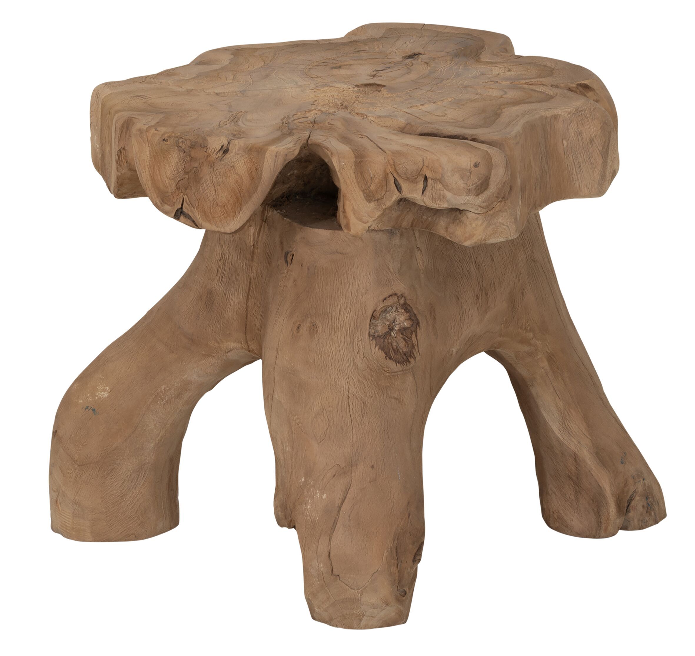 MUST Living Salontafel Billie – natuurteakhout, 40 × 40 cm