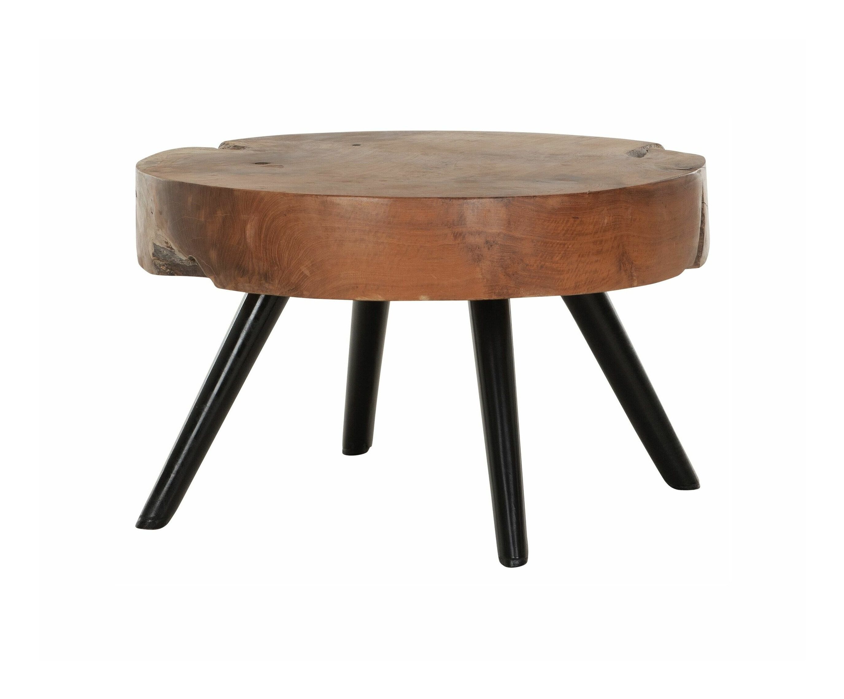 MUST Living Salontafel Disk Teakhout – Natuurlijke ronde elegantie van 60 cm