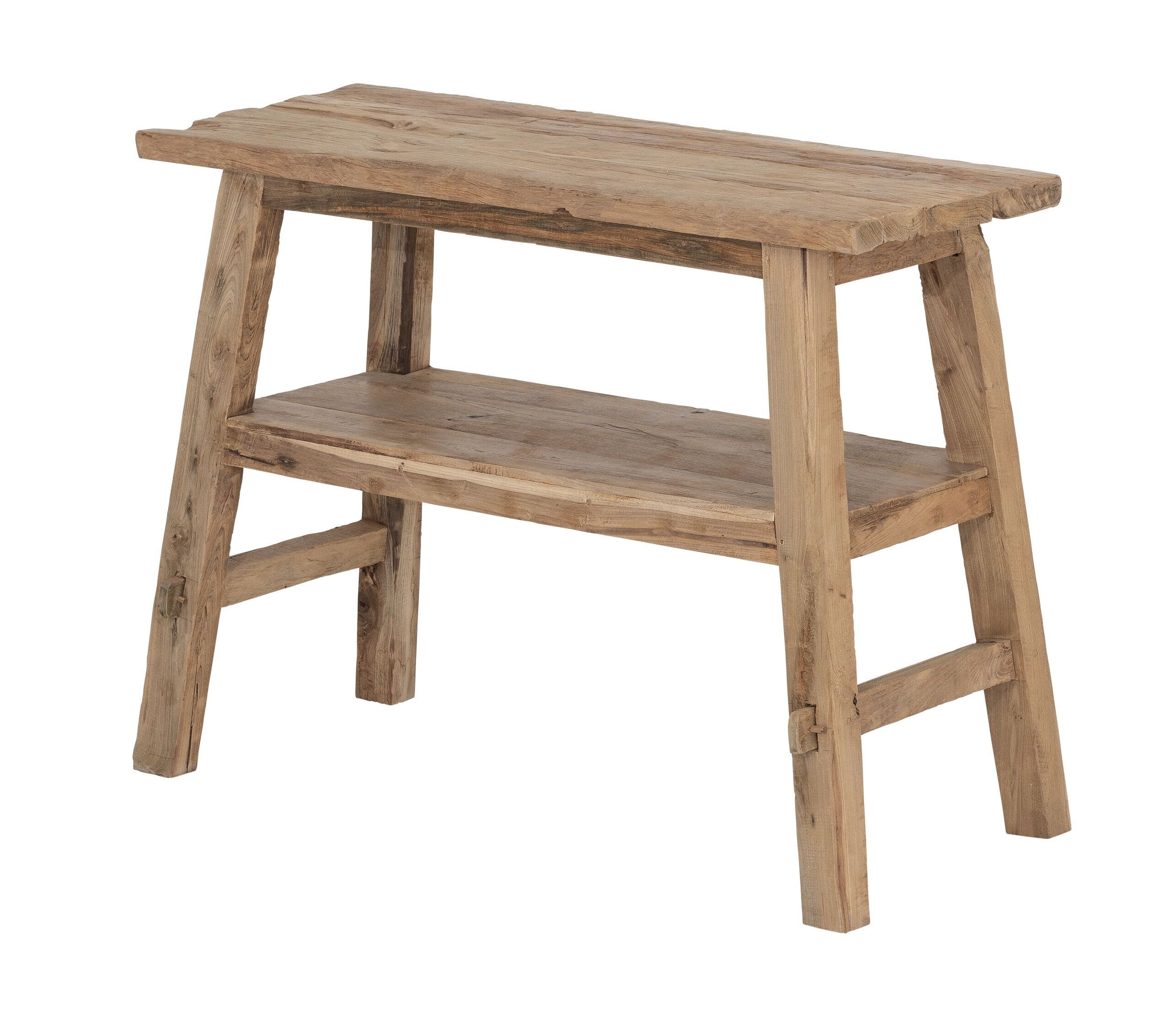 MUST Living Sidetable Semeru – Strak, Duurzaam Teakhouten Tafelblad in Bruin (110 cm)
