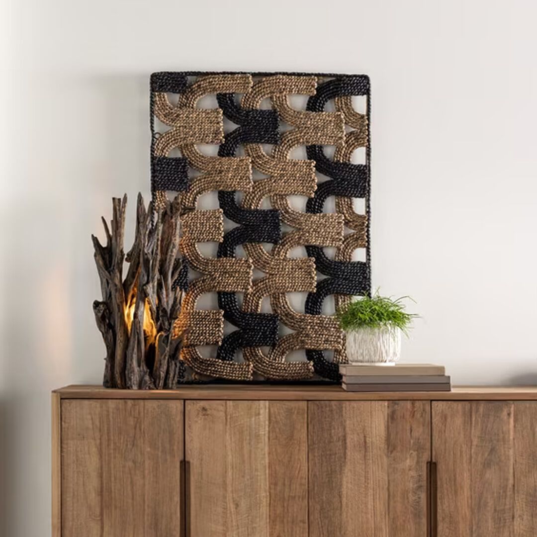 MUST Living Wanddecoratie Corsica Waterhyacint – Bruin, 70 × 100 cm