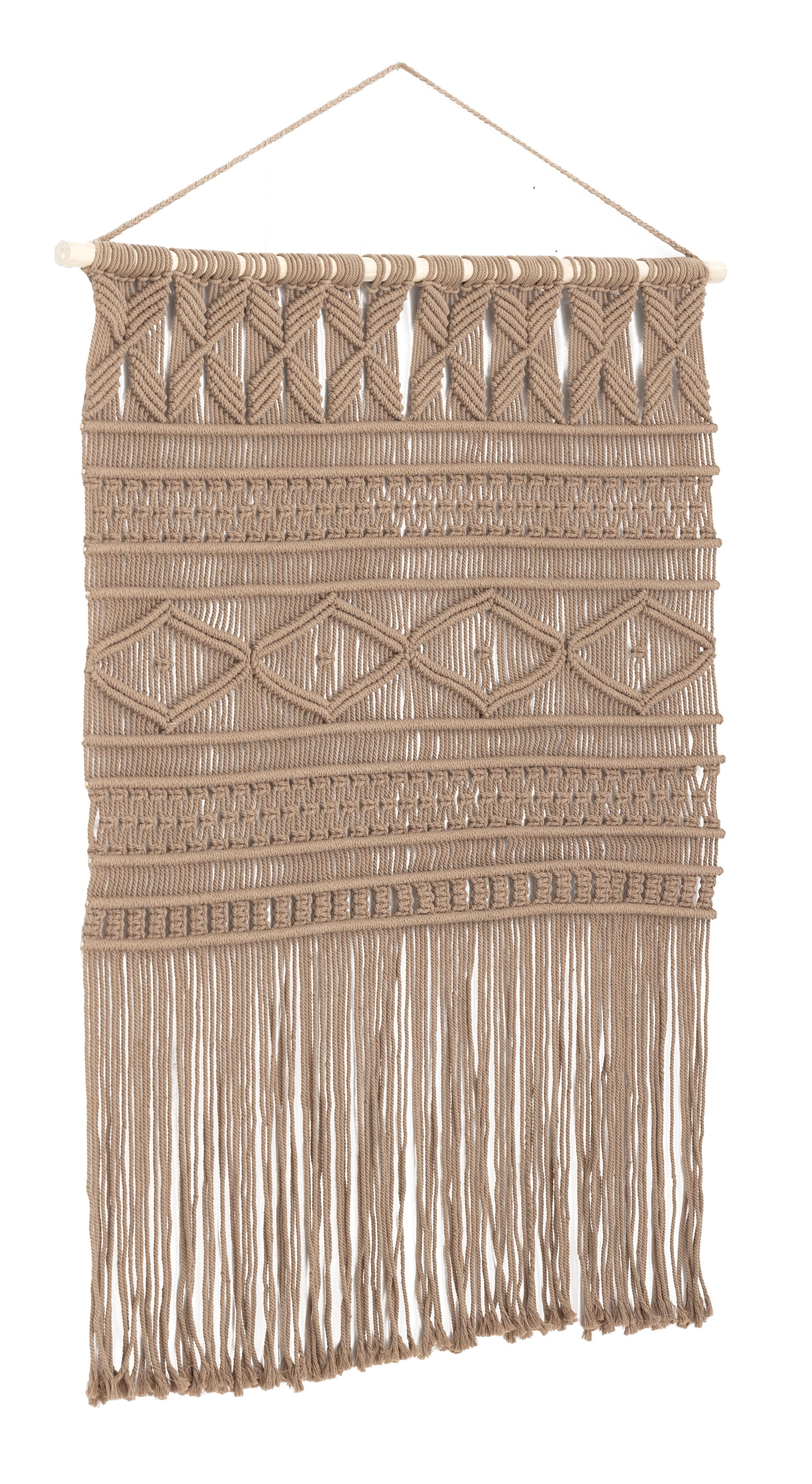 MUST Living Wandkleed Bahamas – Warm Bruin Katoen Wanddecor