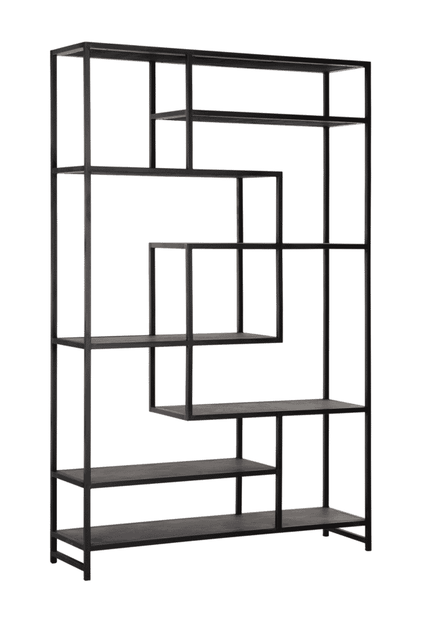 MUST Living Wandrek Harmony – Zwart, 190 × 120 cm, gerecycled leer & metaal