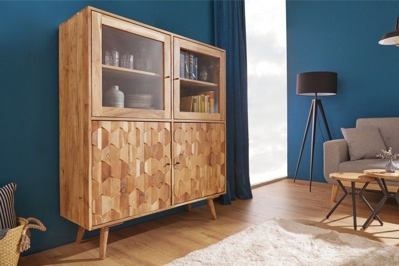 Mystic Living dressoir 140 cm – Massief acacia vitrinekast van Invicta Interior
